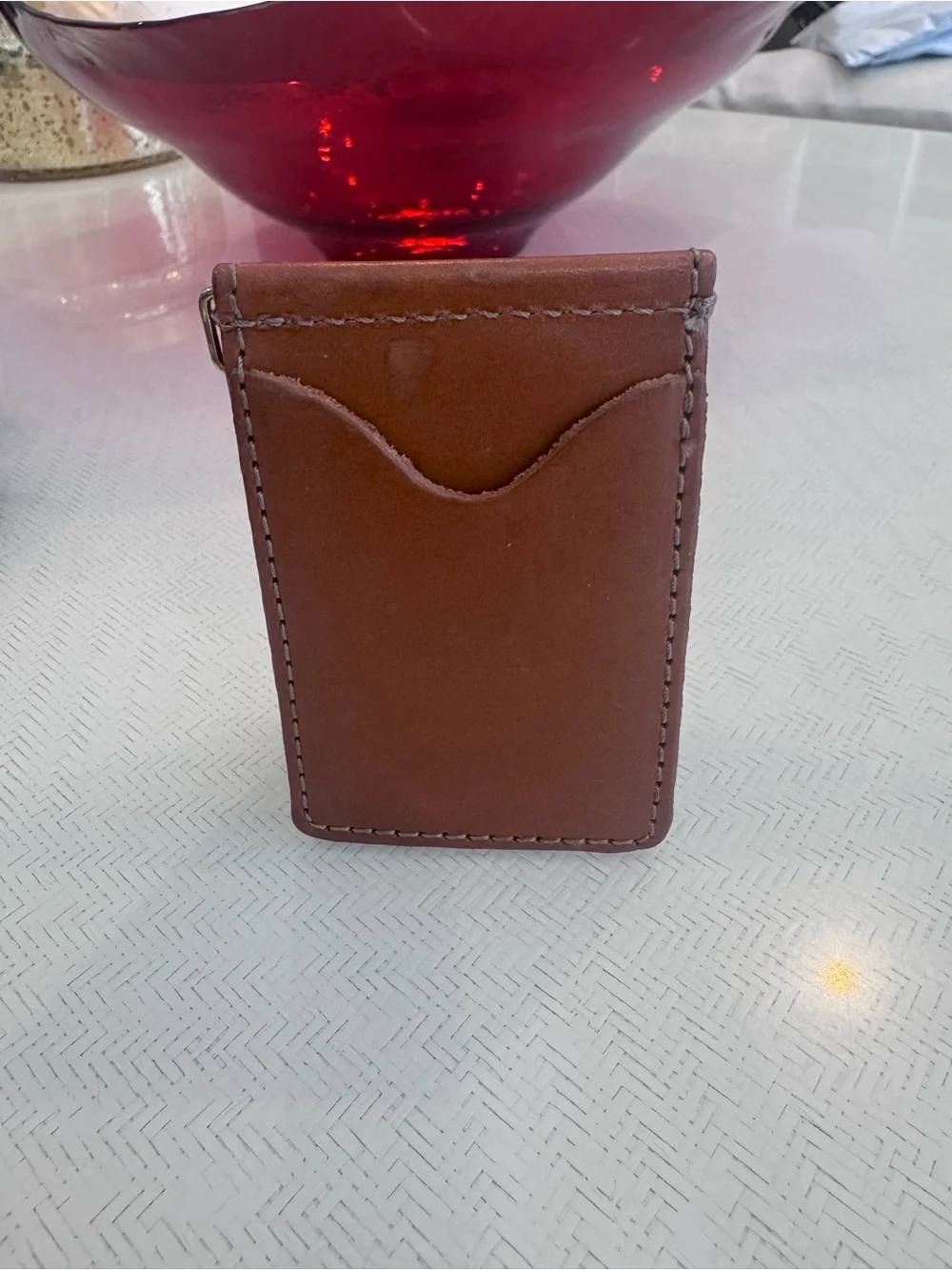 Jon Hart Brown Leather Card & Money Holder